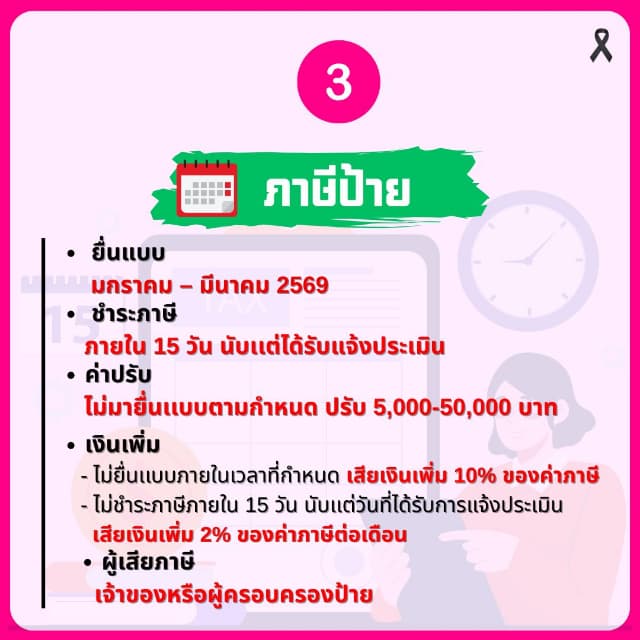 ประชาสัมพันธ์การขยายระยะเวลาการดำเนินการจัดเก็บภาษีที่ดินและสิ่งปลูกสร้าง ประจำปี พ.ศ. 2569 ภาพที่ 3