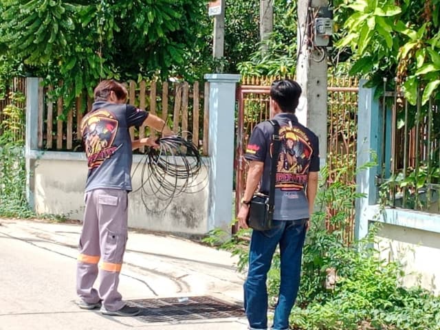 งานป้องกันและบรรเทาสาธารณภัยได้ดำเนินการจัดเก็บสายเคเบิลให้เป็นระเบียบเรียบร้อย ภาพที่ 1